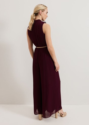 Phase Eight Nalani Dress Burgundy Australia | MJ9482150